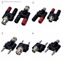 ❂☄ 1Pcs Q9 BNC Banana To Two Dual 4mm Banana Male Female Jack Coaxial Connector BNC Tee Type 3Way Splitter RF Adapter High Quanlity