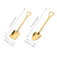 410 Stainless Steel Coffee Spoon Retro Shovel Spoon for Ice Cream Creative Tea-spoon Tableware Bar Tool Cutlery Set Spoons 2Pcs