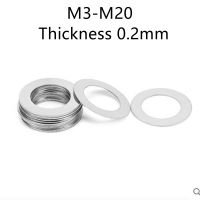 Mesin Cuci Datar Baja Tahan Karat Ketebalan 0.2Mm Gasket Ultra Tipis Gasket Penyesuaian Presisi Tinggi M3-M50 Shim Tipis SUS304