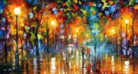 ☫❁ บทคัดย่อร่ม Passerby Streetscape Art พิมพ์ผ้าไหมโปสเตอร์ Home Wall Decor 24x36inch