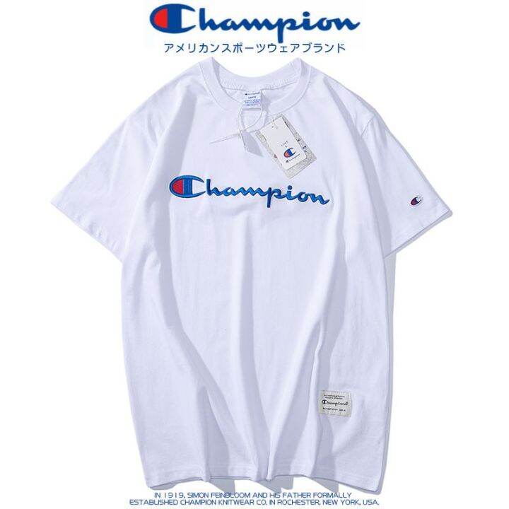 พร้อมส่ง-champion-เสื้อยืด-เสื้อเชิ้ต-ผ้าฝ้ายแท้-เย็บปักถักร้อย