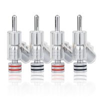 4 Pcs Hifi Lockable Speaker Cable Banana Plug Connector Audio Amplifier Speaker Wire Connector