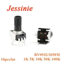 10pcs Rv09 Vertical 20mm Shaft 1k 5k 10k 50k 100k 0932 Adjustable Resistor 3pin Seal Potentiometer 102 502 103 503 104