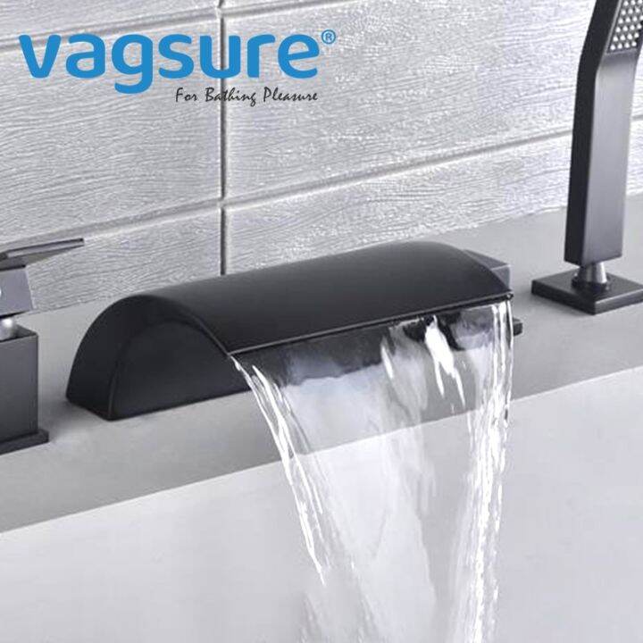 Gold/Matte Black Color Bathtub Waterfall Spout Bathtub Waterfall Inlet