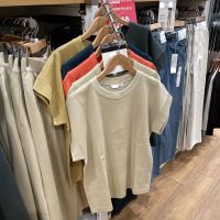 ☽○ Uniqlo เสื้อผ้าสตรีห้องลองเสื้อฤดูร้อน2022,เสื้อผ้าฝ้ายแขนสั้นคอกลมหลวมและใส่สบายสีทึบเสื้อยืด E447541