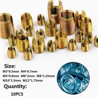 ℡▤ 10pcs M3 To M12 Galvanized Stainlesss Steel Threaded Inserts Metal Thread Repair Insert Self Tapping Slotted Screw Threaded