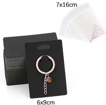 50pcs Keychain Display Cards with Self-Sealing Bags Keychain Card Hold  Cardboard for Keyring Jewelry Display Packaging Wholesale