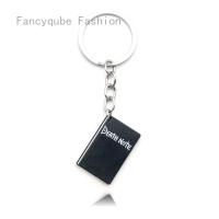 Fancyqube อะนิเมะสีดำพวงกุญแจจี้ข้อความตายหนังสือโลหะจี้พวงกุญแจ