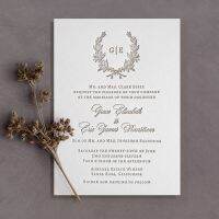 HOT 40pcs Letterpress Wedding InvitationsModern the Date CardEmbossed InvitationPersonalized Cards