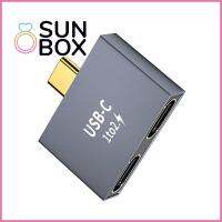 SUN BOX แล็ปท็อป อะแดปเตอร์ Conventer ตัวเชื่อมต่อขยาย เครื่องชาร์จ PD การถ่ายโอนข้อมูล ตัวแยกสัญญาณ Type-C USB C ชายกับหญิง USB C คู่