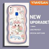 YIWESAN เคสสำหรับ VIVO Y91 Y91i Y95น่ารักลายการ์ตูนดอกไม้กระต่ายขอบเคสโทรศัพท์แบบใสซิลิโคนที่สร้างสรรค์ง่ายกันกระแทกเคสนิ่มเคสใสป้องกันเลนส์กล้อง