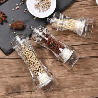Pepper And Salt Grinder Acrylic Clear Ceramic Peppercorns Sea Salt Mill with Adjustable Coarseness 4/5/6Inch Kitchen Accessories