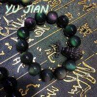 กำไลข้อมือลูกปัดกลมคู่แบบมีตาฝนแบบใหม่สำหรับผู้ชายและผู้หญิง