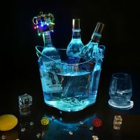 5.5L 7 Colors Waterproof Plastic LED Ice Bucket Bar Nightclub Light Up Champagne Whiskey Beer Bucket Bars Night Party