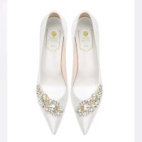 CODkuo0186 Wedding shoes leather silk satin white high heels etiquette shoes wedding shoes women 2020 autumn new bridal shoes