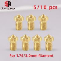 ❄△❁ 5/10pcs M6 Threaded Nozzle Full Metal 0.2/0.3/0.4/0.5/0.6mm Optional for 1.75/3.0mm Filament V5 V6 Hotend Extruder 3D Printer