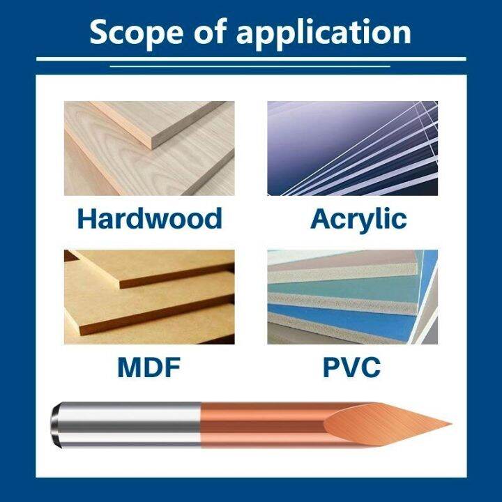 เครื่องตัดมิลลิ่ง-3d-4mm-6mm-shank-3-edge-pyramid-bit-ticn-coated-v-bit-carbide-end-mill-cnc-router-bit-สําหรับงานไม้