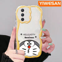 YIWESAN เคสปลอกสำหรับ Samsung A54 5G A33 5G A34 5G A53 5G A73 5G เคสแฟชั่นลายการ์ตูนโดราเอมอนแบรนด์ยอดนิยมซิลิโคนหนาเคสโทรศัพท์โปร่งใสป้องกันการตกสีสันสดใสขอบเนื้อครีมเคสนิ่ม