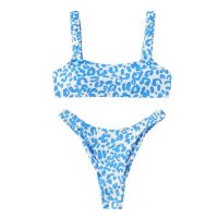 *wobaofu* Womens Printed y Bikini Two Piece Swimwear Wire Free Sling Split Swimsuit