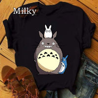 2023 NEWNew อะนิเมะเสื้อยืดผู้หญิง Totoro สตูดิโอ G Hibli กราฟิกเสื้อยืดฮาราจูกุ Kawaii ผู้หญิงเสื้อยืดแขนสั้น F Emme กราฟิกประเดิม