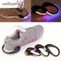 Wellsunny LED Luminous Shoe Clip Light คำเตือนความปลอดภัยในตอนกลางคืนสำหรับจักรยานวิ่งจักรยาน