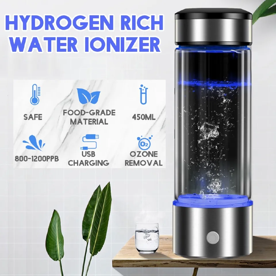 450ML Portable Rechargeable Rich Hydrogen Water Generator Bottle,Water  Electrolysis ionizer, Pure H2 Water Bottle