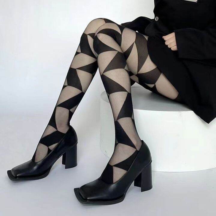 trendy-alternative-stockings-unique-pattern-leggings-gothic-hosiery-y2k-pantyhose-rhombic-plaid-tights-gothic-pantyhose