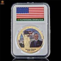 US 44th President Black Obama White House Inauguration Gold/Silver Token USA Challenge Commemorative Coin Collection W/PCCB Box