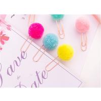 free shipping 50pcs Colored fur ball paper clip Bookmark Office School Student Gift Stationery Kids Gift Kawaii