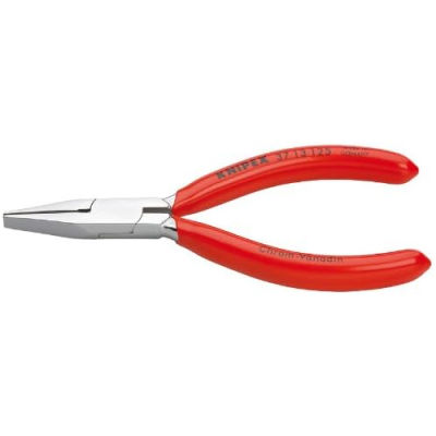 KNIPEX Tools 37 13 125 Smooth Jaw Flat Nose Electronics Pliers, 5-Inch