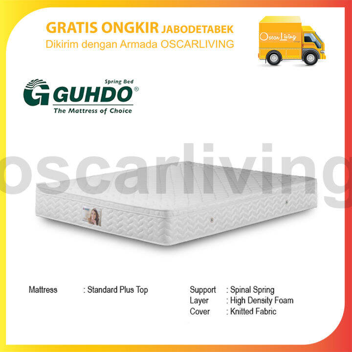 Kasur Guhdo Springbed Standard Plushtop Putih Size 180 x 200 Mattress