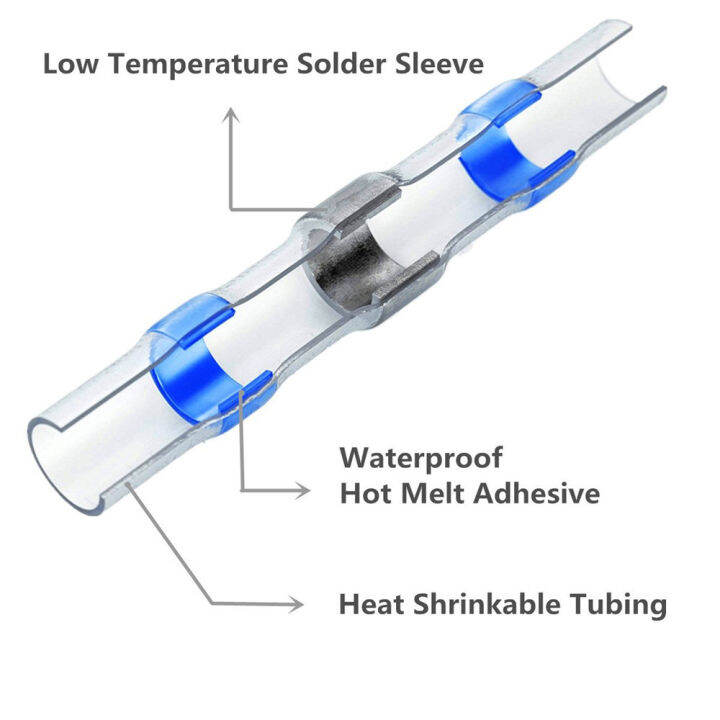 10-20-50-pcs-solder-seal-wire-connectors-3-1-heat-shrink-insulated-ขั้วสายไฟ-butt-splice-กันน้ำ-iewo9238