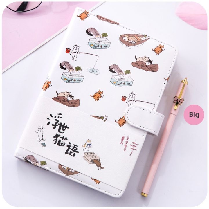 คาเดอร์โน-a5-do-di-rio-gato-de-kawaii-a6-capa-macia-planejador-gerenciamento-tempo-256-p-ginas-presente-caneta