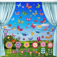 Electrostatic Window Stickers Glass Door Wall Mirror Happy Easter Day