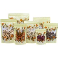 【DT】 hot  100pcs Stand up General Clear Plastic Snack Flower Packaging Bag Resealable Spice Dried Fruit Nuts Heat Sealing Shipping Pouches