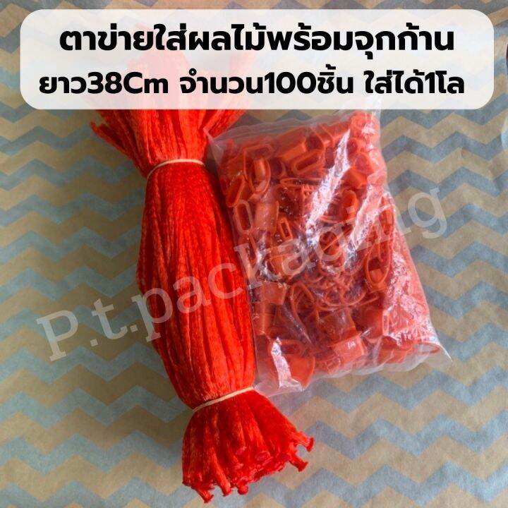 ถูกที่สุด-แพค100ชิ้น-ตาข่ายใส่ส้มพร้อมจุกก้าน-ยาว38cm-มี-5สี-รุ่นแข็ง-ตั้งเป็นทรง-คุณภาพเกรดส่งห้างไม่บาง