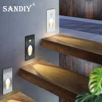 SANDIY Embedded Wall Light 3W Led Staircase Light PIR Motion Sensor Luminary Smart Night Lamp Aluminum Indoor Lights AC85-265V