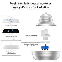 สแตนเลสแมวน้ำน้ำพุป้อนอัตโนมัติดื่มสำหรับสัตว์เลี้ยงแมวสุนัขกรองเซ็นเซอร์ตู้น้ำสแตนเลสชามแมว