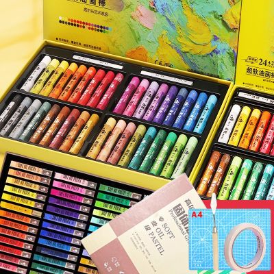 Kuelox New Oil Pastels 24+2/36+2 Colors Smooth Type Artist Super Soft Oil Pastel Professional-grade Solid Oil Paint Stick Set
