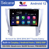 Seicane 10.1นิ้ว QLED Touch Screen Android12.0 หัวหน้าหน่วยเครื่องเล่นวิทยุ 2015 2016 2017 Toyota Camry ระบบนำทาง GPS บลูทู ธ ระบบเสียงรถยนต์สนับสนุน Mirror-Link 4G WiFi