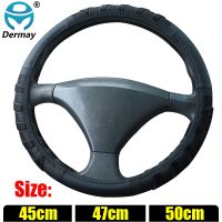 Size 45cm 47cm 50cm Black Steering Wheel Cover faux Leather Massage Design for Car SUV Bus Truck Scania Boat Steering Wheel Steering Wheels Accessorie