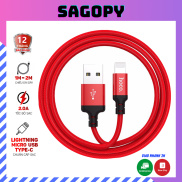 Dây cáp sạc nhanh Hoco X14iphone Lightning, type C, Micro