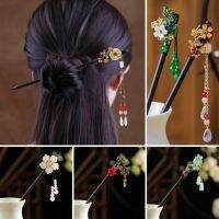 ﹍ Luxury Handmade Flower Hairpins Hair Sticks Vintage Wood Chinese Hair Stick Pins for Women Hair Ornaments Jewelry Accessories