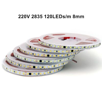 ไฟแถบไฟ LED AC220V ~ 230V 2835 120/240 LED/M 5M โคมไฟ220 V ไฟแถบไฟ LED 220โวลต์โคมไฟนิ่มยืดหยุ่นเทปไดโอดสำหรับบาร์บ้าน