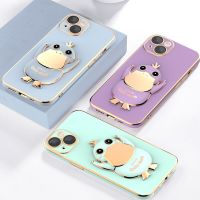 NaVVin Cute Duck Folding Stand Holder Phone Case For Samsung Galaxy A03s A03 A04s A02s A02 A01 A11 A12 A13 A21s A31 A22 A32 A23 A52 A52s A72 A53 A73 5G A7 2018 J2 Prime J4 J6 Plus J7 Pro Silicone Shockproof Cover