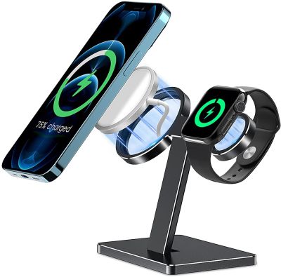 EWA 2 in 1 Wireless Charger Stand Aluminum Alloy Phone Holder Compatible with 1312Pro MaxMini and 3456