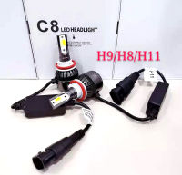 ไฟหน้า3สี ไฟ LED รุ่น C8 ขั้วH8/H9/H11 12-24V