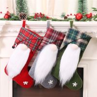 2022 New Christmas Stocking Faceless Doll Gnome Santa Socks Bag Fireplace Christmas Tree Pendant Decorations New Year Home Decor Socks Tights