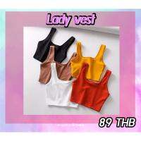 G1ผ้าหนาหนุ่ม  6 สีพร้อมส่ง?เสื้อกล้ามครอปแขนกุด