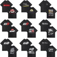 Wash Vintage Black Anime Drift Ae86 Initial D T-Shirts Summer Casual Unisex R34 Skyline Gtr Jdm Manga Tee Shirt Foe Men